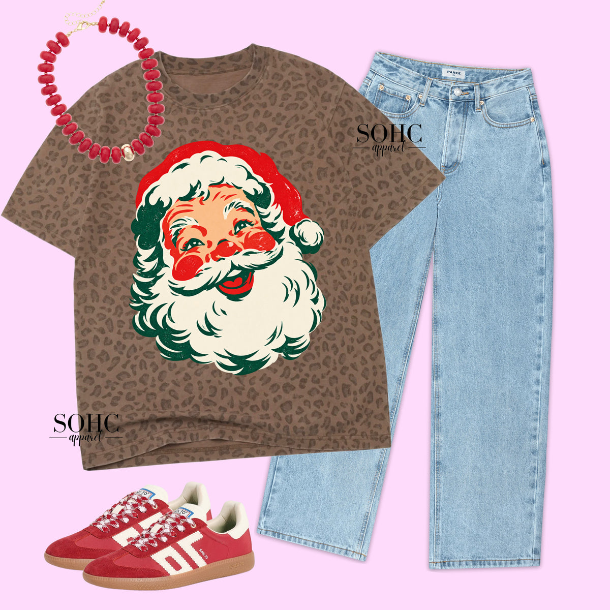 Vintage Santa & leopard
