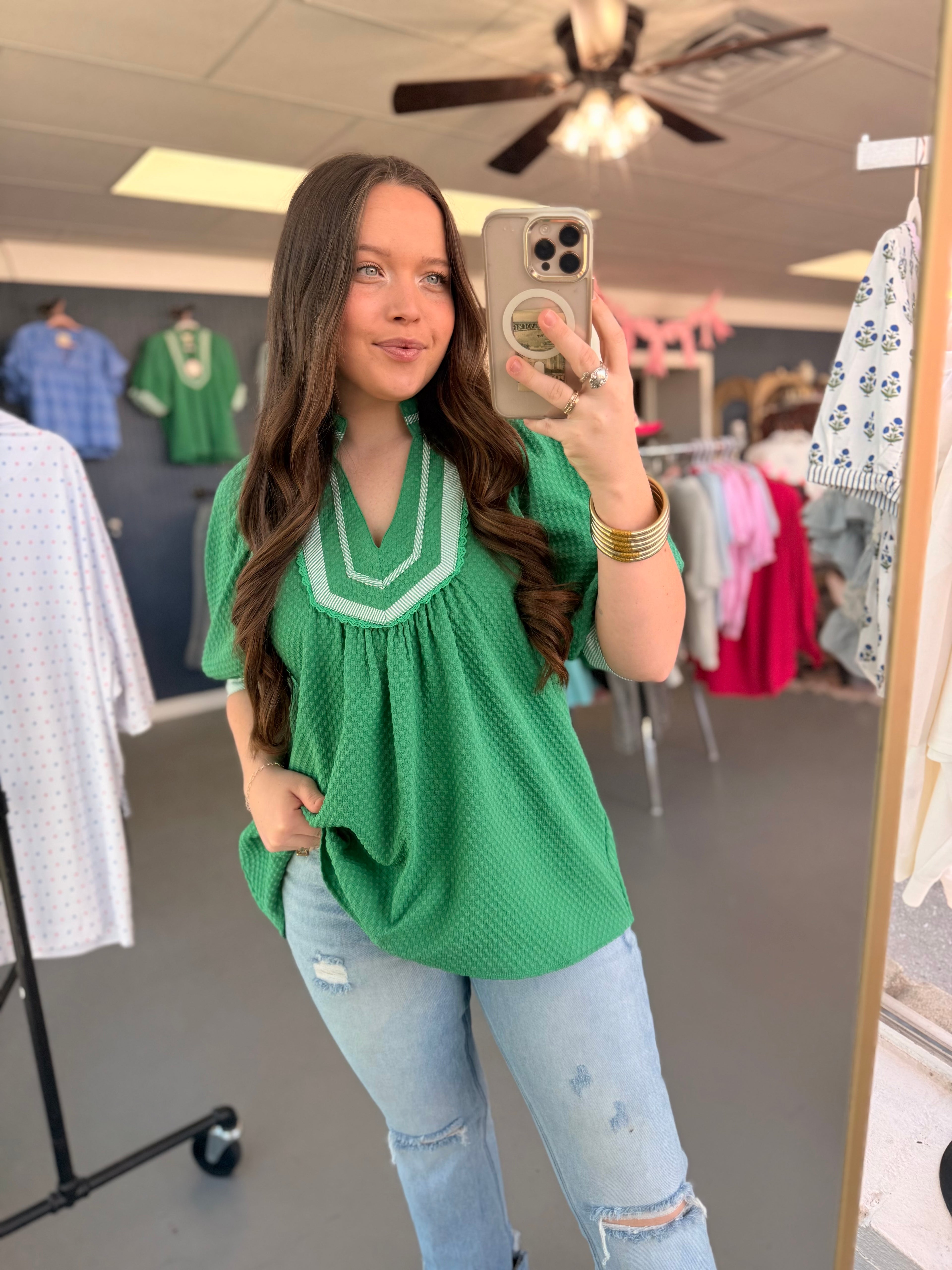Easy Breezy Green Top