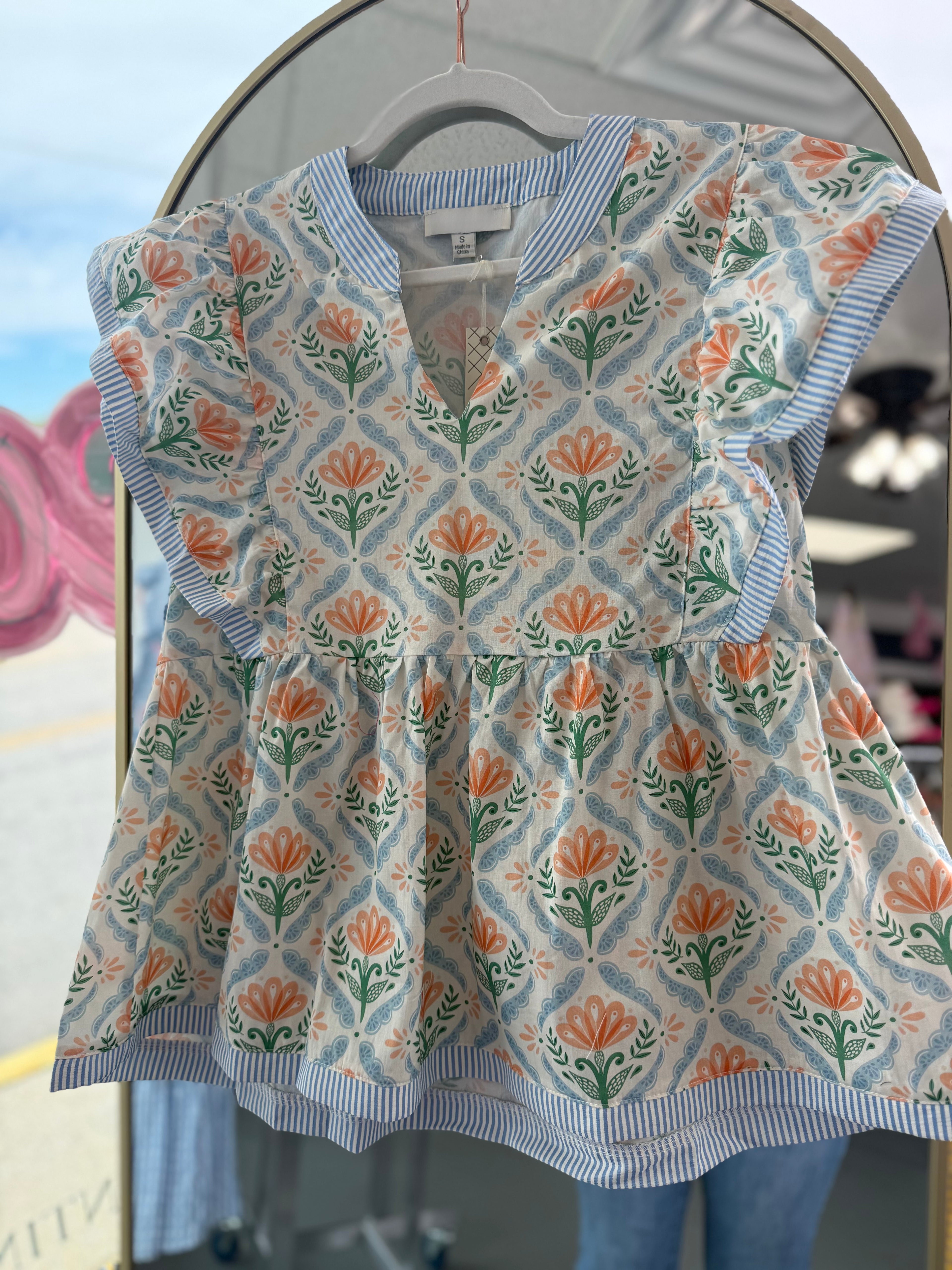 Blue Skies & Blooms Top