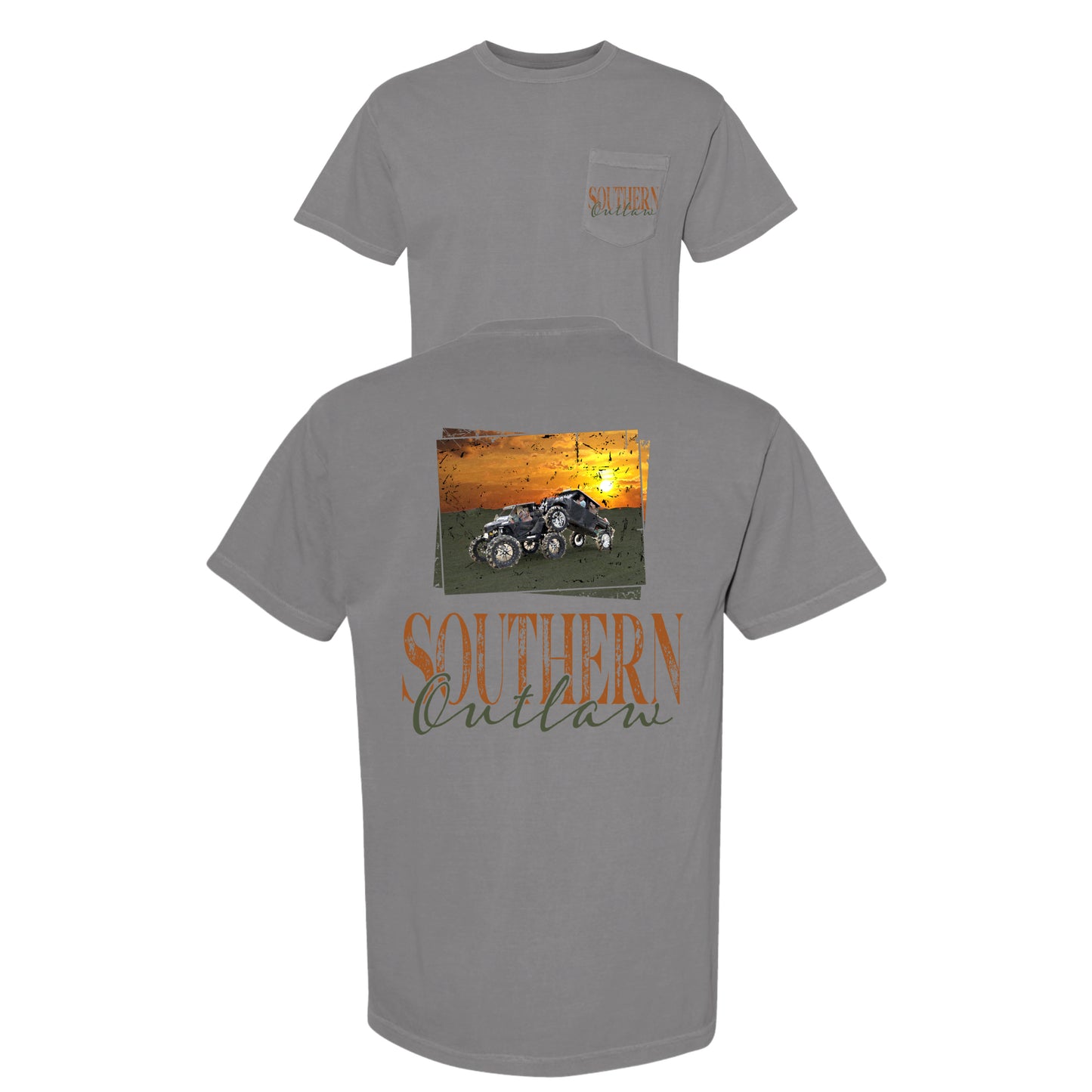 sunset ride pocket tee