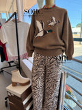 Brown corded mallard sweater 1/1/1/1