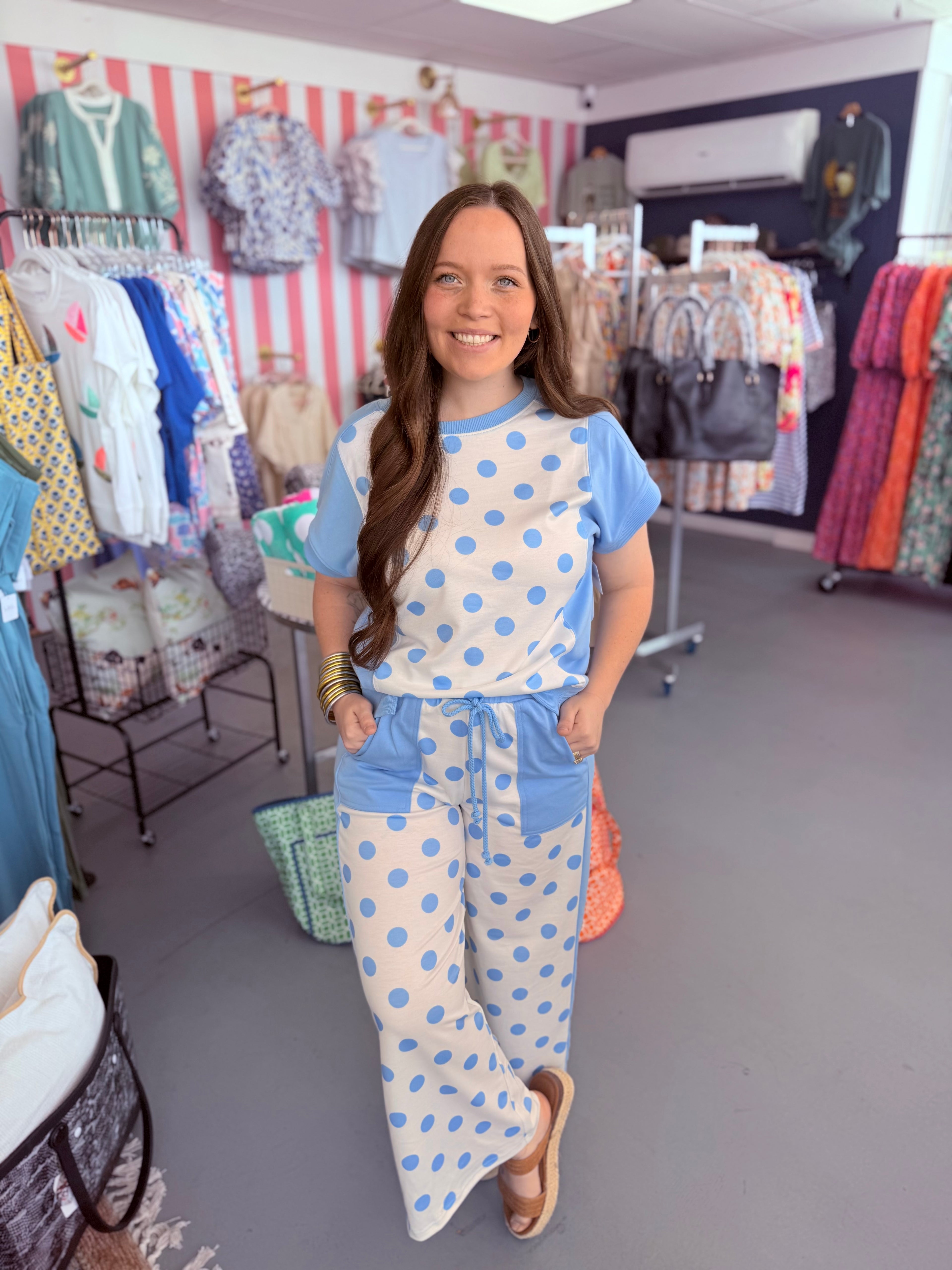 polka dot pant set