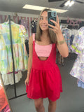 red gingham romper
