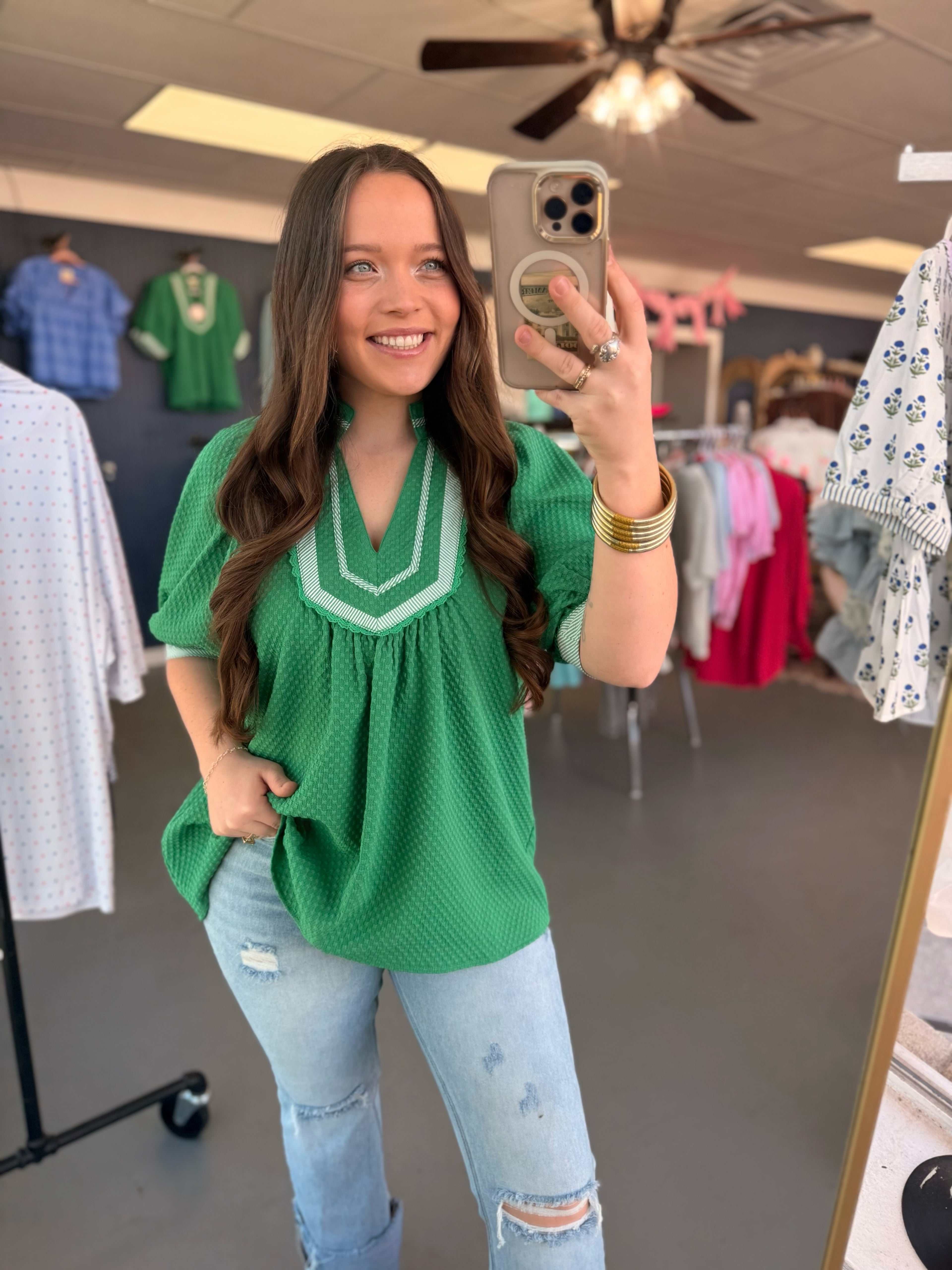 Easy Breezy Green Top