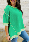 Mint green ribbed top