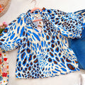Blue Belle Leopard Top