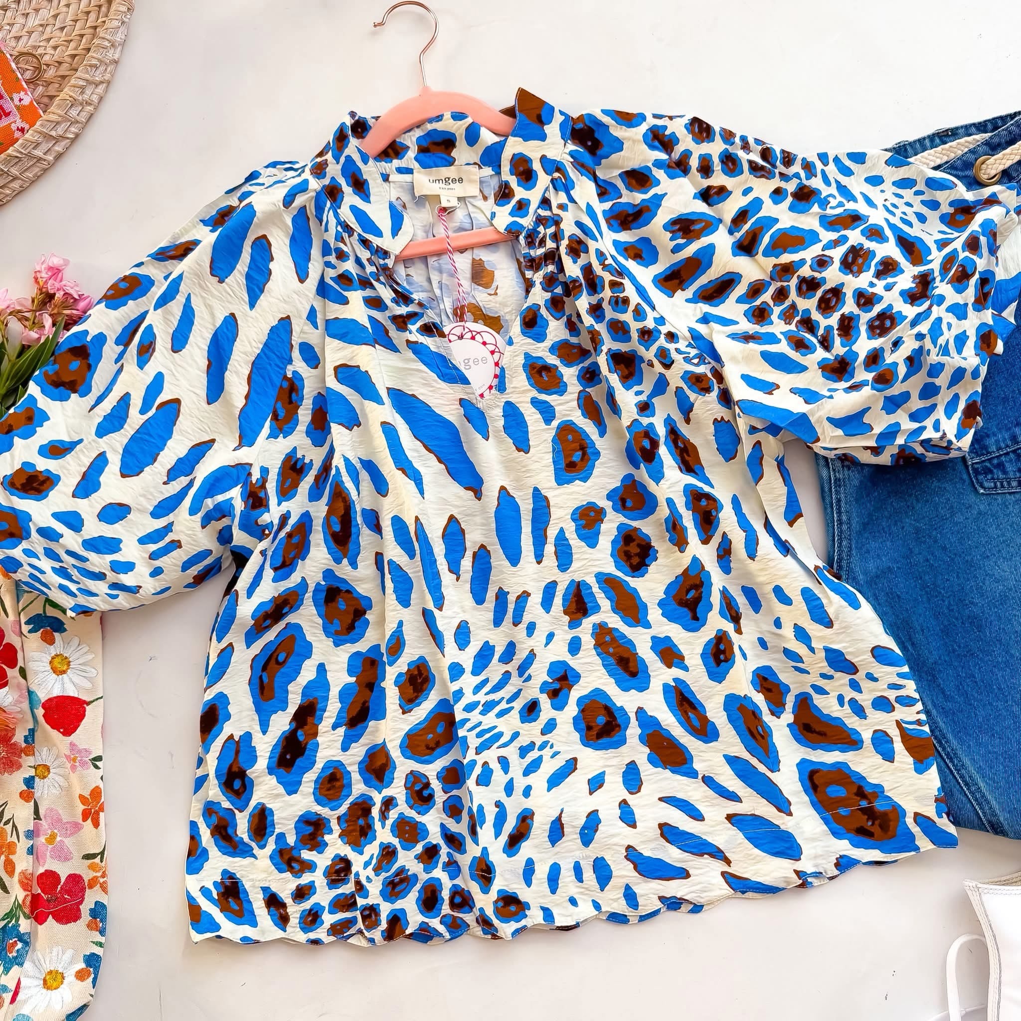 Blue Belle Leopard Top