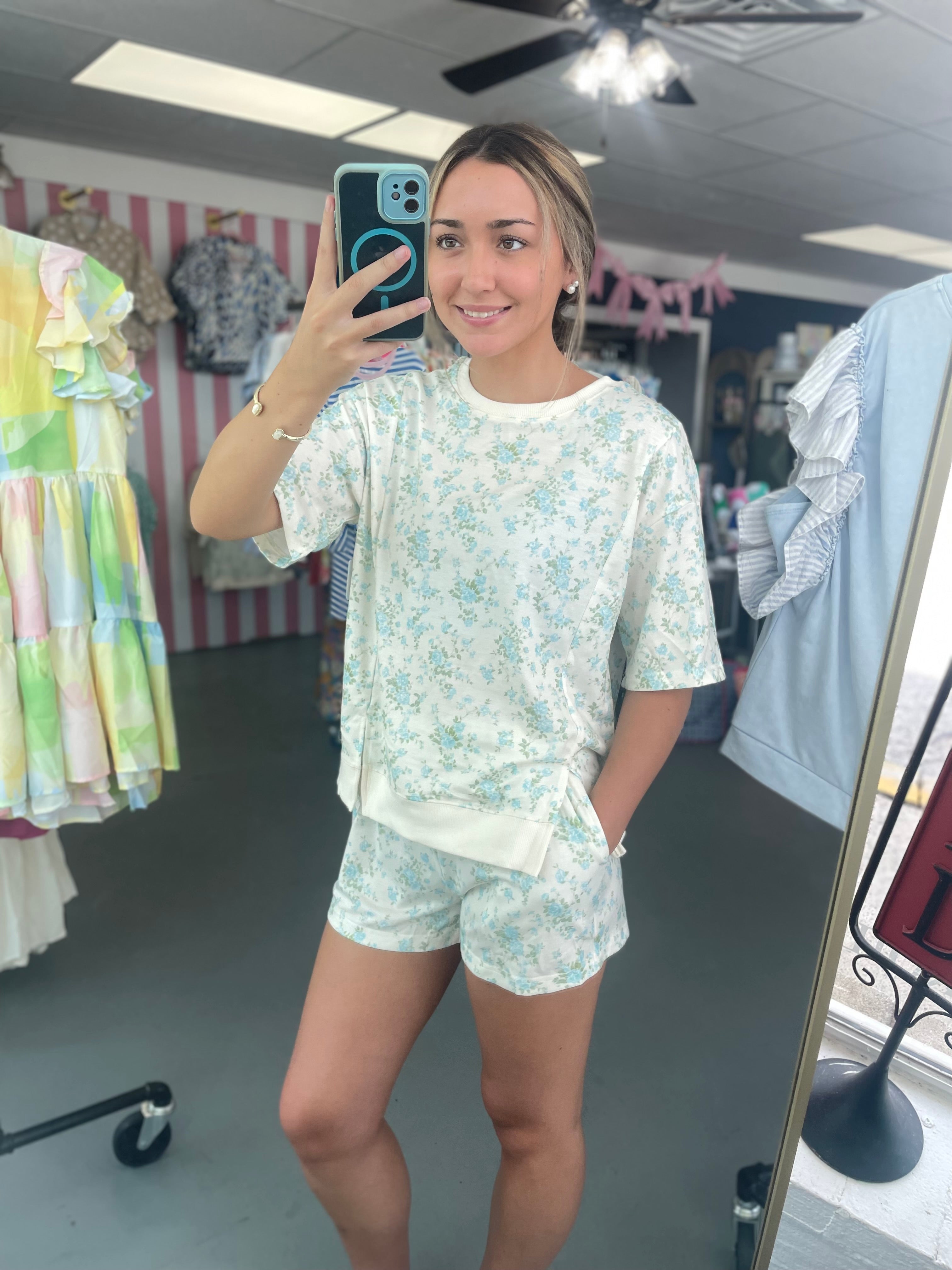 blue floral set