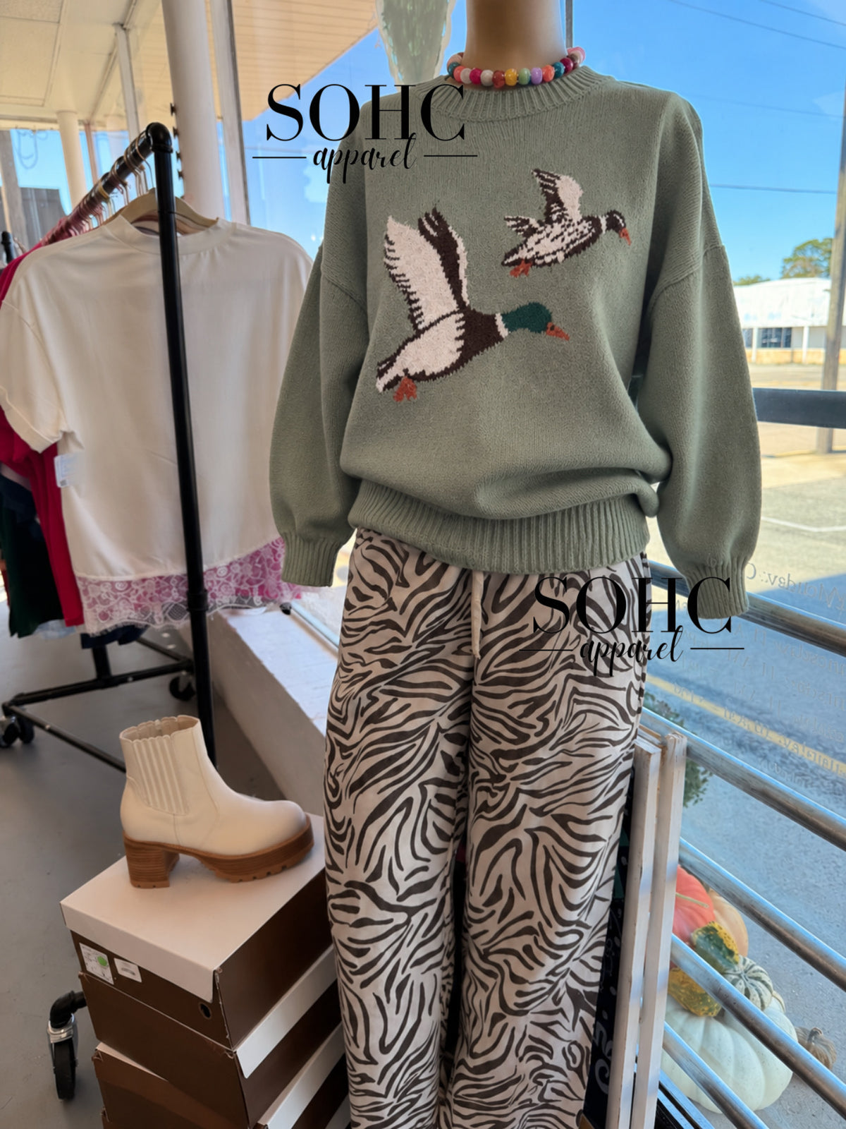 Olive green corded sweater 1/1/1/1